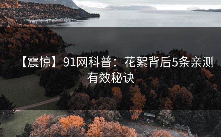 【震惊】91网科普：花絮背后5条亲测有效秘诀